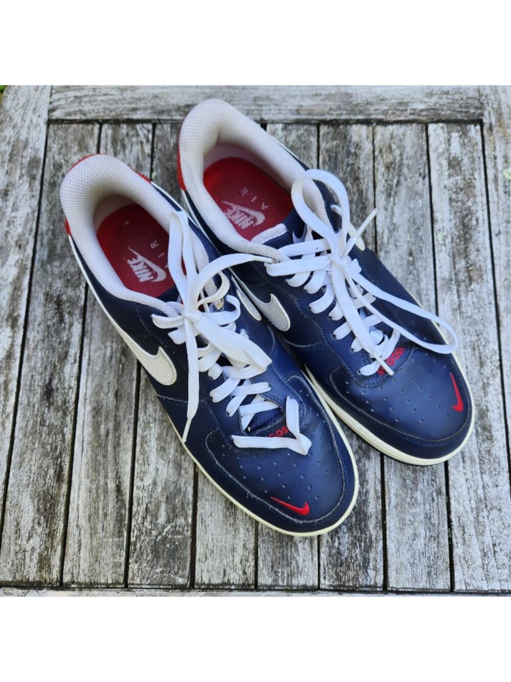 Nike Air Force 1 Low USA Red White Blue CJ8731-400 Mens Size 10 Good Used AF1